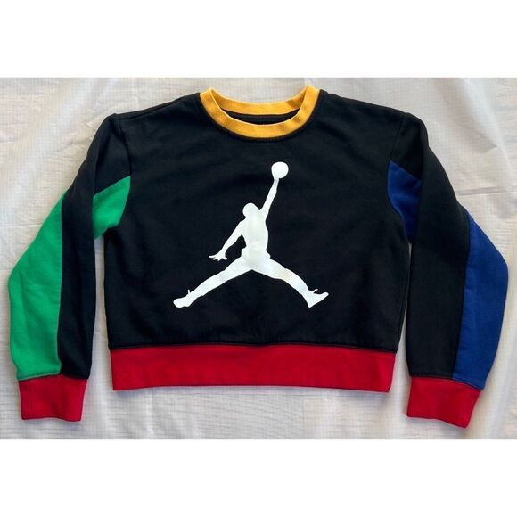 Nike Air Jordan Multicolor Youth Kids Legacy of Sport Crop Sweatshirt Jumpman - Picture 5 of 11